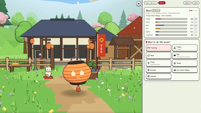 英語で遊んでいるときの牧場の画面